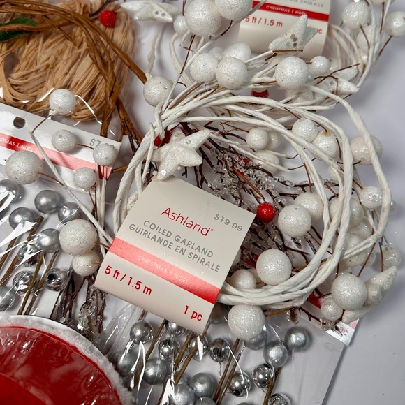Winter White & Metallic Holiday Craft Lot — Ashland Picks, Coiled Garlands + - Picture 1 of 5